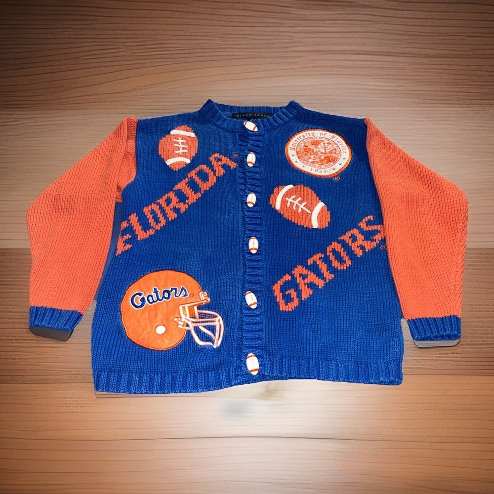 Vintage University Florida Gators Birch Bros Knit Sweater Size Medium Football